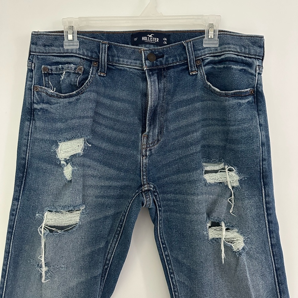 Hollister Medium Wash "Epic Flex" Streetwear Skinny 34x32
